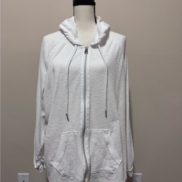 Calvin Klein Jackets & Blazers - Calvin Klein Women’s White Zip-Up Hoodie Jacket 3X